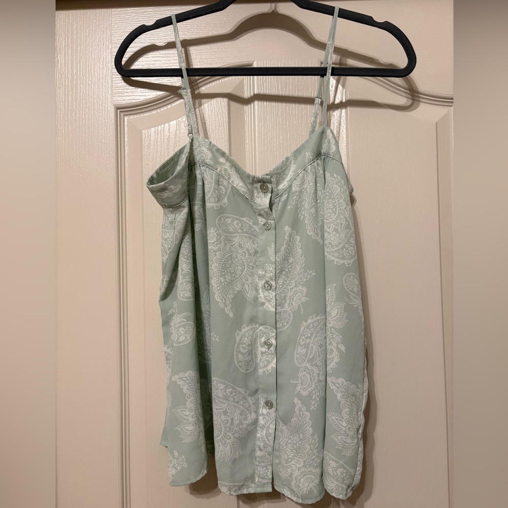 Charlotte Russe Light Green Paisley Camisole